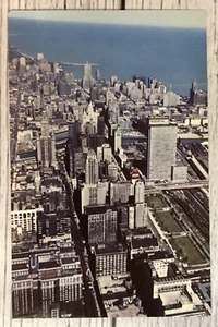 Chicago IL Illinois Aerial View of The Loop Downtown Skyline Postcard - Picture 1 of 2