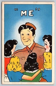 Postal - Cómic Humor Militar Segunda Guerra Mundial Atención de mujeres ME 31 - Imagen 1 de 2