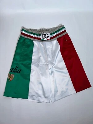 Pantalones Cortos Dolce & Gabbana Para Hombre Italia Longline Estilo Boxeo Bandera D&G PVP £875 Poliéster Foto 1 de 4