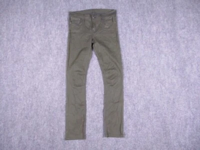 Helmut Lang Jeans Women's 27x29 Gray  Denim Waxed Skinny Tapered Pants - Image 1 of 4