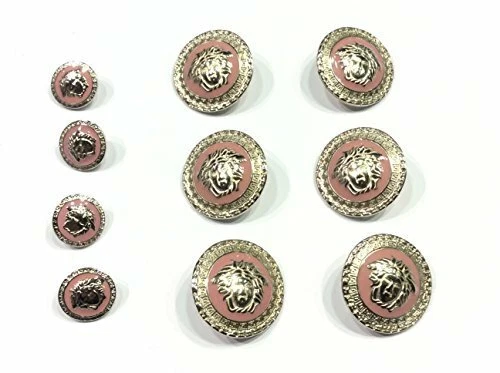 set 10 BOTTONI GIOIELLO ARGENTO & ROSA - Immagine 1 di 1