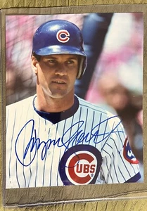 Foto firmada de ADN de Ryne Sandberg PSA 8x10 autografiada cachorros Filis CORF - Imagen 1 de 2