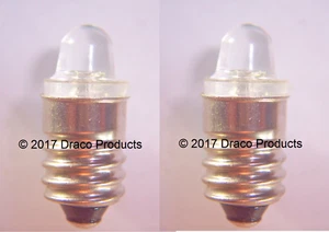 2X Set Epistar LED 0.5W E10 Screw Lens Bulb 3V .02A for 2-Cell Replacement: 222 - Picture 1 of 3