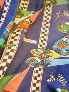 Nascar Dan River Twin Fitted Sheet and Pillowcase, Racing, Flags, Car 82, 63, 56 - Picture 1 of 9