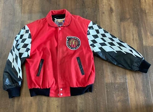 Jeff Hamilton Collection McDonalds Team Racing Jacket Men's Large L Red Leather - Picture 1 of 9
