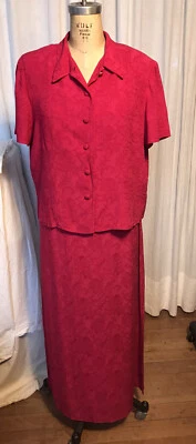 Vestido sin mangas fucsia con camisa chaqueta Chadwicks para mujer talla 14 NNT Foto 1 de 4