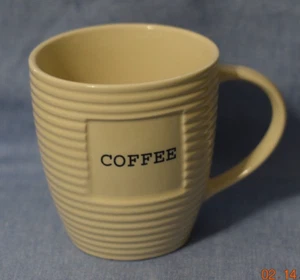 Oversized 16oz CREAM COLOR Ribbed Ceramic Coffee Mug by The Old Pottery Company - Picture 1 of 3
