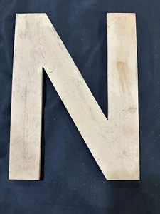 LARGE Vintage Letter "N” Advertising Sign Metal ALUMINUM 8x12” - Picture 1 of 13