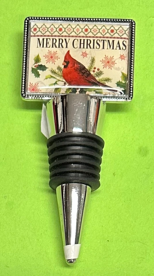 Botella de vino de corcho Ganz Cardinal Feliz Navidad 3-5/8" Foto 1 de 1