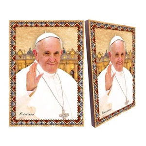 Targa icona cattolica in legno arte da parete Papa Francesco, decorazione casa religiosa - Foto 1 di 9
