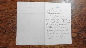 AUTOGRAPH LETTER SIR ALEXANDER MONCRIEFF INVENTOR OF THE DISAPPEARING GUN 1871 - Picture 1 of 3