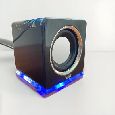 Coppia Mini Speaker Casse Autoparlanti Per PC Notebook IPod Luce Blu - Immagine 1 di 4