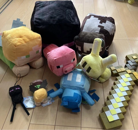 Minecraft Plush Mascot strap Goods lot of 9 Set sale Ender Man Pig cow Alex etc Cover