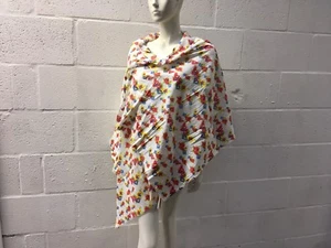 JOHN LEWIS WOMEN'S FLORAL CRUSH COTTON WRAP SCARF RED NEW RRP £30 - Picture 1 of 4