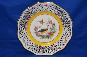 Schumann SCH166? Birds Pierced Plate, 10 1/2" Yellow - Picture 1 of 9