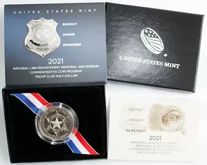 2021 National Law Enforcement Memorial & Museum Proof Clad Half Dollar 50c US - Picture 1 of 5