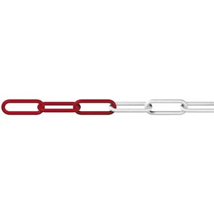 DÖRNER + HELMER Absperrkette Kunststoff rot-weiß Materialstärke 6 mm 1 Bund=25 m - Bild 1 von 4