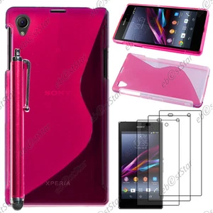 Housse Etui Coque Silicone S-line Rose Sony Xperia Z1 L39H+Stylet+3 Film écran - Photo 1 sur 1