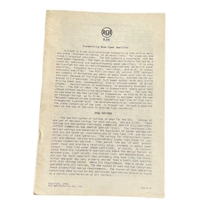 RCA 828 Transmitting Beam Power Amplifier 1939 Specifications Booklet 12 Pages - Picture 1 of 2
