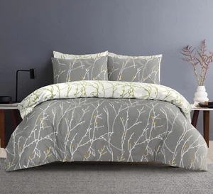 Juego de edredón reversible suave cómodo con estampado de lujo doble tamaño super king - Imagen 1 de 10