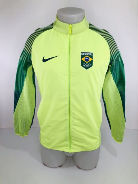 NIKE BRAZIL Mens Soccer JACKET Size M track ANTHEM YELLOW 370285-703 