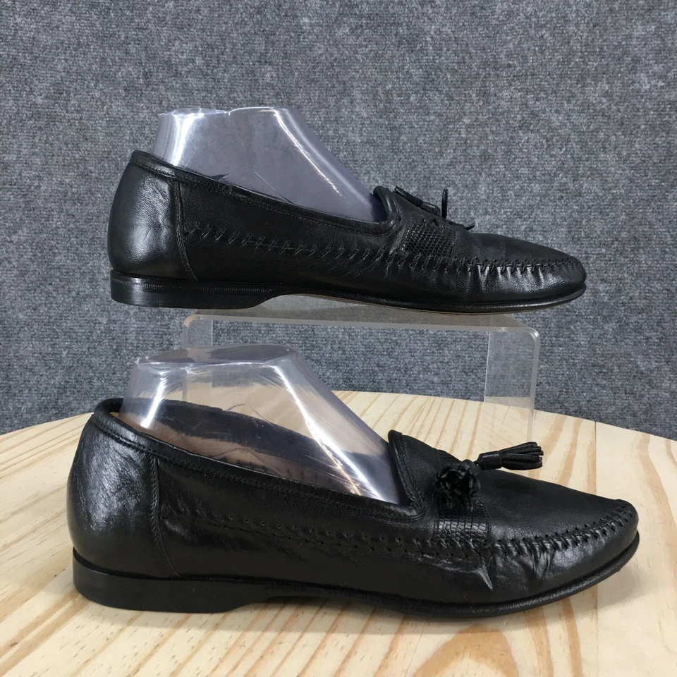 Zapatos Santoni para mujer 7,5 mocasines negros borlas informales cómodos parte superior baja punta redonda Foto 1 de 4