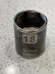 Stanley 18 mm Standard Socket 86-313B Black Chrome 6 Pt USED 3/8's Drive - Bild 1 von 22
