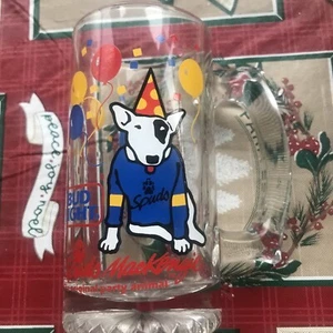 Vintage Spud Mackenzie Bud Light 1987 Party Animal Glass Mug Rare 5 1/2 inches - Picture 1 of 12
