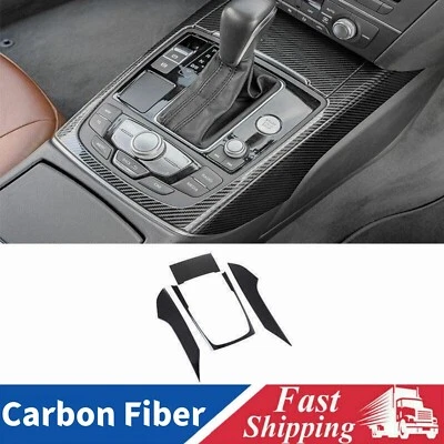 Consola central de fibra de carbono para Audi A6 A7 S6 S7 2012-18 engranaje fibra de carbono acero Foto 1 de 4