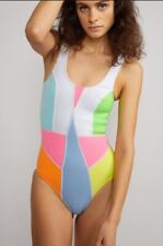Cynthia Rowley Kayleigh Colorblock Swimsuit Size L  Multicolor #F
