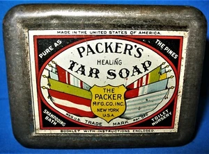 Vintage Packers Tar Soap Tin The Packers Mfg Co New York NY - Picture 1 of 10