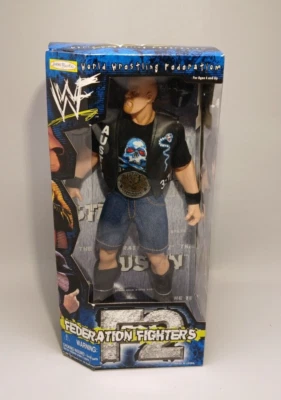WWF Federation Fighters 12" Stone Cold Steve Austin w/ Smoking Skull Belt 1999 - Image 1 of 4