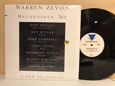 Warren Zevon Reconsider Me 12" Single 1987 Virgin PR-2216 Promo Label IN SHRINK - Image 1 of 2