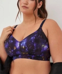 New Torrid Curve Blue Purple Deep Space Galaxy 360 Smoothing Push-Up Bra 44C NWT - Picture 1 of 4