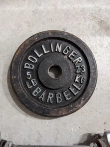 Vintage Bollinger Langhantel 5 Pfund Hantelscheiben Standard Billard 2,27 kg Platte Pfund - Bild 1 von 1