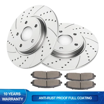 12.91" (328mm) REAR Disc Rotors Brake Pads for Dodge Grand Caravan Journey C/V - Image 1 of 4