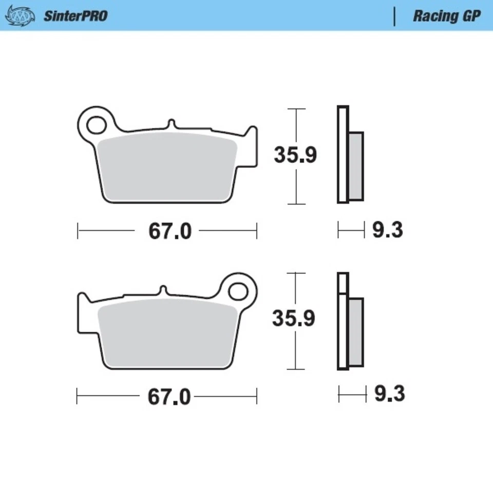 MotoMaster Rear Brake Pads for TM MX 125 2005-2018 SinterPRO Racing GP  Foto 1 de 1