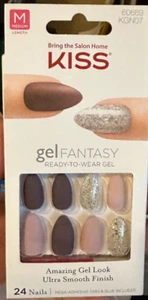 Kiss Nails Glam Fantasy Mandelform Medium PINK mauve lila matt Glitzer - Bild 1 von 1