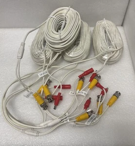 Lot of 4 BNC Video & Power Cable 60ft, for Lorex, Night Owl, Samsung, Swann, ETC - Picture 1 of 3