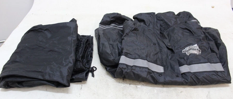 *Nuevo* Dowco - Traje de lluvia Guardian de 2 piezas con tiras reflectantes - mediano/negro Foto 1 de 4