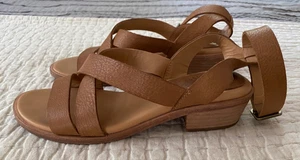 Kork-Ease Brown Leather Ankle Strap Low Heel Durable Womens Sz 8/39 Sandals - Picture 1 of 7