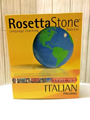 Juego de caja de software de CD-ROM Rosetta Stone italiano nivel 1 y 2 Windows/Macintosh Foto 1 de 4