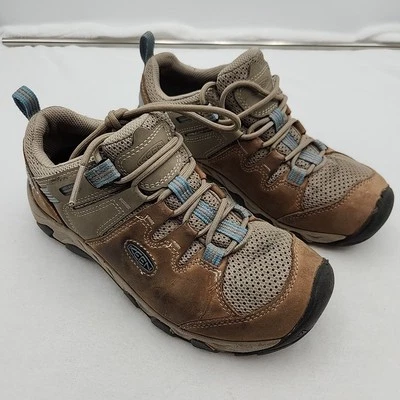 Keen Steens Vent Womens 8.5 Brown Blue 1022752 Hiking Shoe Leather Waterproof - Image 1 of 4