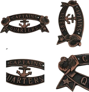 Solid Brass Captain's Quarters Sign 7" Brass Wall Decoration Plaque - Picture 1 of 5