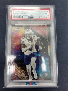 2024 Finest Keon Coleman RC Oil Spill Geometric Refractor  /15 PSA 9 G251024 - Picture 1 of 2
