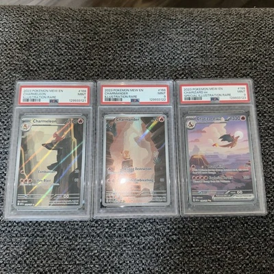 Pokemon 151 Charizard Evolution Sequential PSA 9 Set - Image 1 of 4
