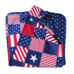 Patriotic Stars and Stripes Baby Blanket Childrens Soft Red White Blue July 4 - Picture 1 of 4
