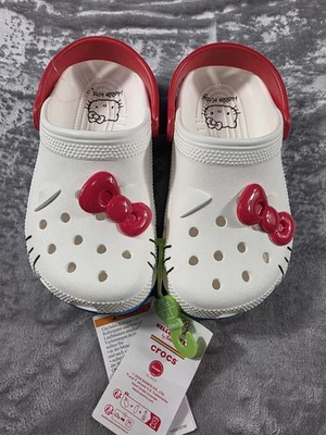 Crocs Hello Kitty Classic Clogs 50th Anniversary Red White Blue Youth Big Kid J2 - Image 1 of 4