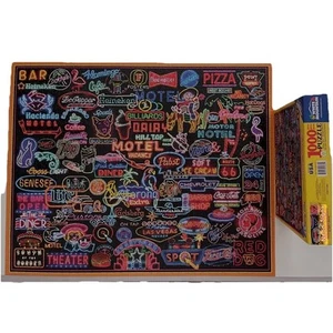 White Mountain 2014 NEON SIGNS Puzzle #1061 COMPLETE EUC - Picture 1 of 1