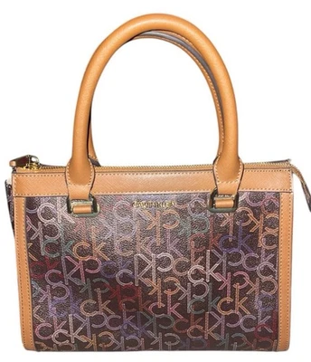 Calvin Klein Janae Bolso de Hombro Firma Bolso Cartera Logotipos Coloridos/Marrón Foto 1 de 4